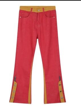 Retro Loose Zipper Micro Flared Jeans Sz-XL